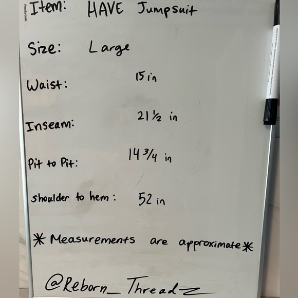 Have Jumpsuit Womens Large Burnt Orange Stretchy Wide Leg High Waist Tie Buttons - Picture 14 of 14